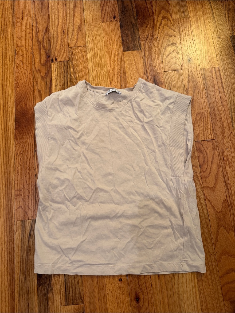 Zara Sleeveless Crewneck Tank - Beige